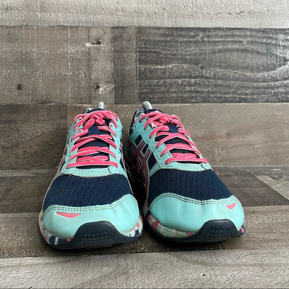Asics Gel Frantic 7 T3A6Q Womens Running Shoes Aqua Pink Midnight Blue Size 10. - Picture 3 of 10